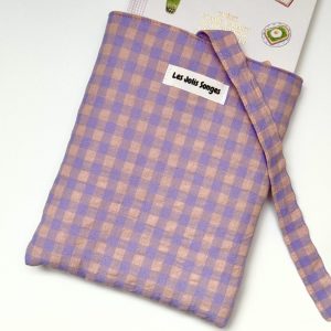 pochette à livre vichy Lila & rose
