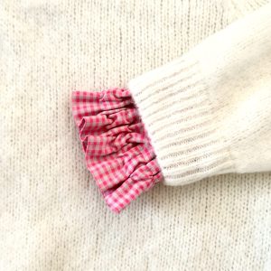 manchettes amovibles vichy rose