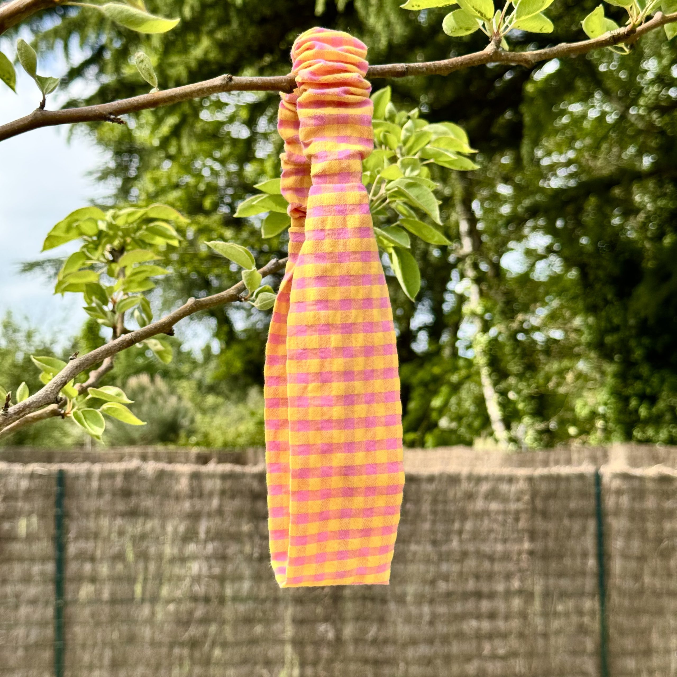 bandeau vichy rose & jaune bandeau vichy rose & jaune